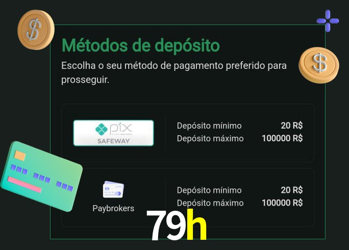 O cassino 79h oferece uma grande variedade de métodos de pagamento